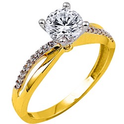 Χρυσό δαχτυλίδι μονόπετρο Κ9