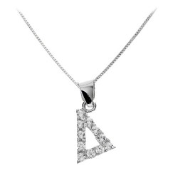 Λευκόχρυσο μονόγραμμα Κ14 με αλυσίδα