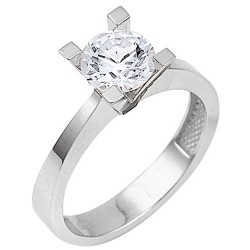 Λευκόχρυσο δαχτυλίδι μονόπετρο Κ9