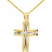 Χρυσός  σταυρός Κ14 με αλυσίδα
