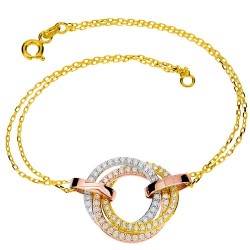 Χρυσό βραχιόλι Κ14 με ζιργκόν