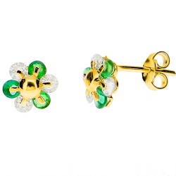 Χρυσά σκουλαρίκια Κ14 με ζιργκόν