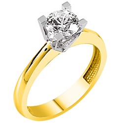 Χρυσό δαχτυλίδι μονόπετρο Κ9 με ζιργκόν