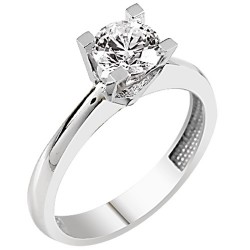 Λευκόχρυσο δαχτυλίδι μονόπετρο Κ9