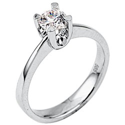 Λευκόχρυσο δαχτυλίδι μονόπετρο Κ9