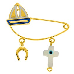 Χρυσή παραμάνα Κ9 με σμάλτο