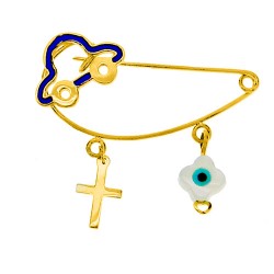 Χρυσή παραμάνα Κ9 με σμάλτο