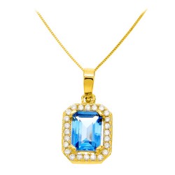 Χρυσό μενταγιόν Κ14 με αλυσίδα