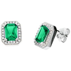 Λευκόχρυσα σκουλαρίκια Κ14 με ζιργκόν