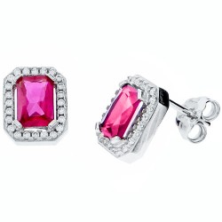 Λευκόχρυσα σκουλαρίκια Κ14 με ζιργκόν