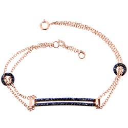 Βραχιόλι από ροζ χρυσό Κ14 με ζιργκόν