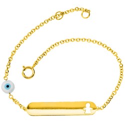 Χρυσό παιδικό βραχιόλι-ταυτότητα Κ9