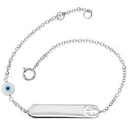 Λευκόχρυσο παιδικό βραχιόλι-ταυτότητα Κ9