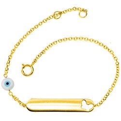 Χρυσό παιδικό βραχιόλι-ταυτότητα Κ9