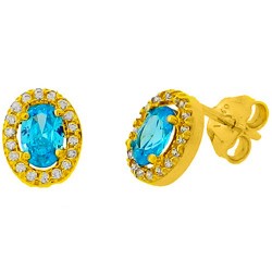 Χρυσά σκουλαρίκια Κ14 με ζιργκόν