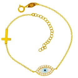 Χρυσό βραχιόλι Κ14 με ζιργκόν