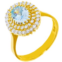 Χρυσό δαχτυλίδι Κ14 με ζιργκόν