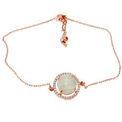 Ασημένιο βραχιόλι 925 με συνθετικό χαλαζία και ζιργκόν