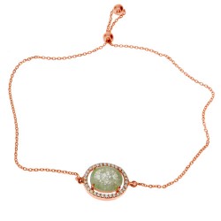 Ασημένιο βραχιόλι 925 με συνθετικό χαλαζία και ζιργκόν