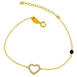 Χρυσό βραχιόλι Κ14 με ζιργκόν