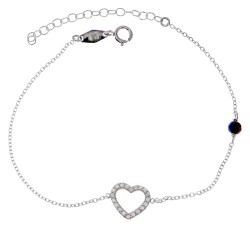 Λευκόχρυσο βραχιόλι Κ14 με ζιργκόν