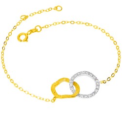 Χρυσό βραχιόλι Κ14 με ζιργκόν