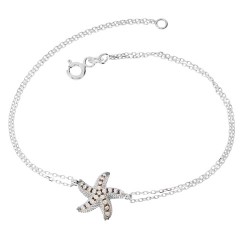 Λευκόχρυσο βραχιόλι Κ14 με ζιργκόν