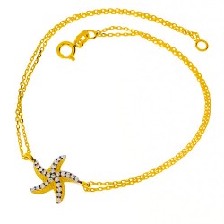 Χρυσό βραχιόλι Κ14 με ζιργκόν