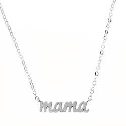 Λευκόχρυσο κολιέ mama Κ14