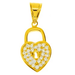 Χρυσό μενταγιόν Κ14 με ζιργκόν