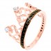 Δαχτυλίδι κορώνα από ροζ χρυσό Κ14 με ζιργκόν
