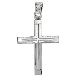 Λευκόχρυσος βαπτιστικός σταυρός Κ14