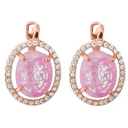 Ασημένια σκουλαρίκια 925 με συνθετικό χαλαζία και ζιργκόν