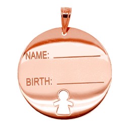 Παιδικό μενταγιόν-ταυτότητα από ροζ χρυσό Κ9