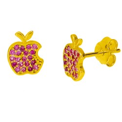 Χρυσά σκουλαρίκια Κ14 με ζιργκόν