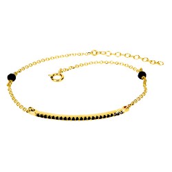 Χρυσό βραχιόλι Κ9 με ζιργκόν