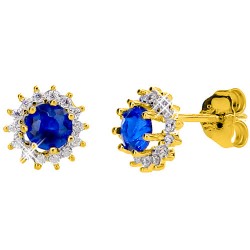 Χρυσά σκουλαρίκια Κ14 με ζιργκόν