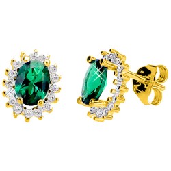 Χρυσά σκουλαρίκια Κ14 με ζιργκόν