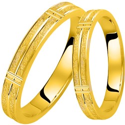 Σετ βέρες από κίτρινο χρυσό 9 καρατίων