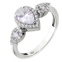 Λευκόχρυσο δαχτυλίδι Κ14 με ζιργκόν Λευκόχρυσο δαχτυλίδι Κ14 με ζιργκόν