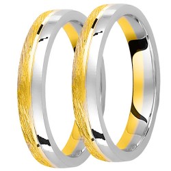 Σετ βέρες από κίτρινο και λευκό χρυσό σε Κ14