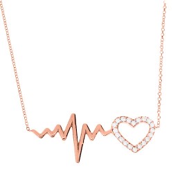 Κολιέ από ροζ χρυσό Κ14 με ζιργκόν