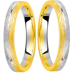 Σετ βέρες από κίτρινο και λευκό χρυσό 9 καρατίων