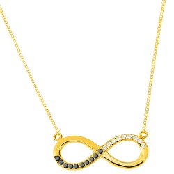 Χρυσό κολιέ άπειρο Κ14 με ζιργκόν