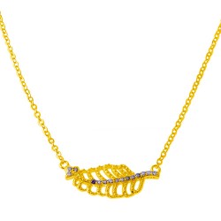 Ασημένιο επιχρυσωμένο κολιέ 925 με ζιργκόν