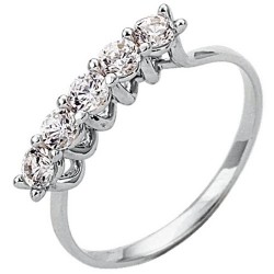 Λευκόχρυσο σειρέ δαχτυλίδι Κ14 με ζιργκόν