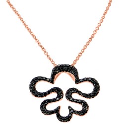 Ασημένιο κολιέ 925 σε ροζ χρώμα με ζιργκόν