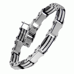 Ατσάλινο ανδρικό βραχιόλι διπλής όψης