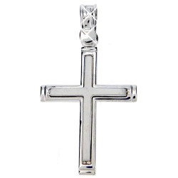 Λευκόχρυσος βαπτιστικός σταυρός Κ14
