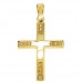 Χρυσός βαπτιστικός σταυρός Κ9 με ζιργκόν